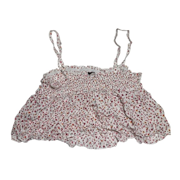 Forever 21 Floral Babydoll Top Sleeveless Ruffle Size Medium Ditsy Print - Picture 2 of 9